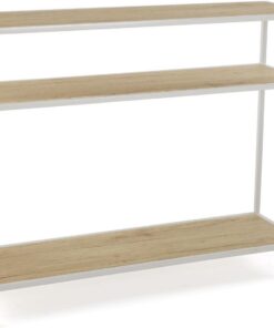 Versa Berlin Mueble Recibidor Estrecho para Entrada o Pasillo, Mesa Consola, con Estante Inferior, Medidas (Al x L x An) 80 x 30 x 100 cm, Madera y Metal, Color Marrón y Blanco