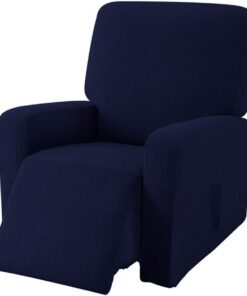 EBETA Jacquard Funda de sillón, Capuchas elásticas para sillón, Elástico Funda para sillón reclinable (Azul Oscuro)