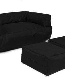 WELL HOME MOBILIARIO & DECORACIÓN Sillón 2 pl + puf niños Negro