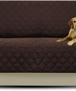 PETCUTE Lujo Cubre para Silla Fundas de Sofa Protector de sofá o sillón, Dos o Tres plazas Marrón 3 plazas