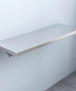 XJBTBA Mesa Plegable de Acero Inoxidable, Mesa de Comedor Colgante montada en la Pared, mesas Plegables, Escritorio Flotante para Ga, hogar, Oficina, Cocina, Comedor (80x40cm/31,5x15,7in)