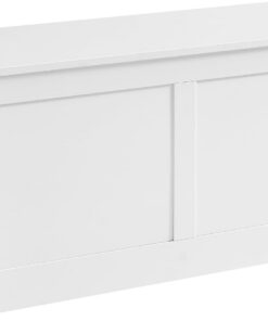 VASAGLE Chest, Blanket Box with 2 Safety Hinges, Shoe Storage Bench, Barn Style, 40 x 100 x 46.5 cm, for Hallway, Bedroom, Living Room, Matte White LSB164W01
