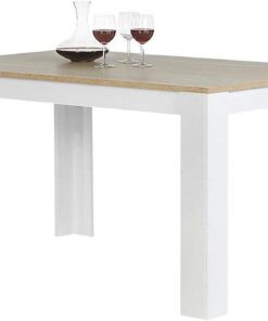 BAKAJI Mesa de Comedor o Cocina con Forma Rectangular, diseño Moderno, de Madera MDF con Acabado de melamina. Dimensiones: 120 x 80 x 74 cm. Decoración para el hogar (Blanco y Cero)