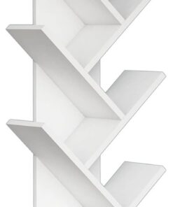WELL HOME MOBILIARIO & DECORACIÓN Librería Compartimentos en v,100% Tablero de aglomerado rechapado en melamina, Color Blanco