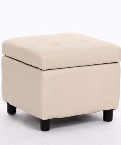 Taburete tapizado para pies, Taburete pequeño de Cuero Taburete Minimalista Moderno, sofá Multifuncional Taburete para pies con Almacenamiento Banco de Zapatos Taburete con almacen
