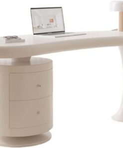 Escritorio para ordenador Escritorio de madera maciza color crema, pequeño hogar, luz francesa, escritorio de lujo con forma de diseñador, mesa de Pc Premium Sense Escritorio gaming(160x60x75cm)