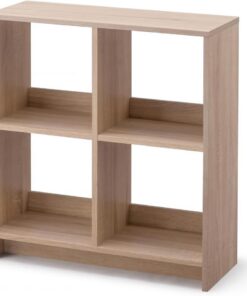 Iris Ohyama, Librería Cubo/Estante Abierto de Madera/Mueble con 4 estantes/Estante Abierto de Madera, Modular, Diseño, Oficina, Casa Biblioteca - Wood Open Shelf - WOS-4 - Marrón Claro