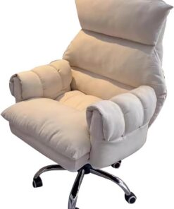 Silla reclinable Silla de Juego Suave Silla de Juego ergonómica sofá Perezoso para Dormitorio, sillas de Escritorio de Oficina en casa Respaldo de sillón reclinable para Sala de Estar, Beige