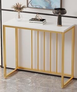 Genérico Mesa Auxiliar para sofá de Entrada con Base de Metal, mesas de Consola para Pasillo, Mesa Auxiliar Delgada detrás del sofá, Estante para Entrada, Mesa de Consola - Diseño Moderno y Estrecho