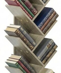 Brigros Wehome – Librería con Forma de árbol de Madera, Apta para salón, Entrada y habitación, Mueble librería Vertical con diseño Moderno y Elegante, Medidas 50 x 25 x 141 cm (Roble)