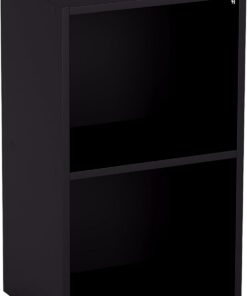 Vida Designs Estantería Oxford de 2 Niveles, estantería de Madera, Color Negro, para Oficina, Sala de Estar