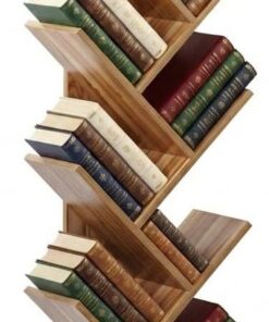 Brigros Wehome – Librería con Forma de árbol de Madera, Apta para salón, Entrada y habitación, Mueble librería Vertical con diseño Moderno y Elegante, Medidas 50 x 25 x 141 cm (Madera Natural)