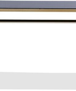 Jahnke Xtra Desk - Escritorio de Cristal Negro y Dorado