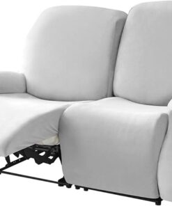Funda Sillon Relax Reclinable-Gris Claro-2 plazas | Terciopelo Funda De Sillón Relax Elástica antideslizante con bolsillo lateral Para Perros y Mascotas