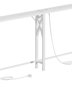 MAHANCRIS Mesa Auxiliar con Base de Carga, Mesita de Entrada, Consola Larga y Estrecha, Mesa de Pasillo, Adecuada para Entrada, Vestíbulo, Salón, Pasillo, Balcón, Blanco ACTWT151UE01S2