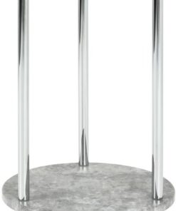 HAKU Mesa Auxiliar Aspecto hormigón, Cromo, MDF, Metal - Dim.: AL 50 cm x diámetro 30 cm, Estilo: Moderno
