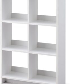Iris Ohyama, Librería cubo / Estante abierto de madera / Mueble con 6 estantes / Estante abierto de madera, Modular, Diseño, Oficina, Casa, escuela - Wood Open Shelf - WOS-6 - Roble Blanco