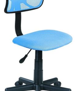 BAKAJI Silla giratoria de Escritorio Regulable en Altura Sillón con Ruedas Oficina Dormitorio Respaldo ergonómico de Malla Transpirable Asiento Acolchado (Azul Oscuro)