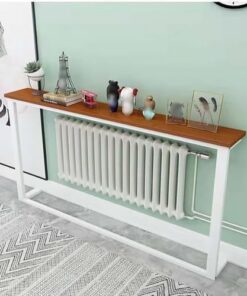 Genérico Mesas Consola, Escritorio de Pasillo con Almacenamiento, Mesa Auxiliar Estrecha para Pasillo, Mesa sobre radiador, Estructura de Acero Duradera y Tablero de Madera Maciza, disipación de calo
