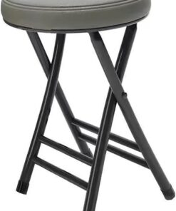 Taburete de bar plegable, acolchado de poliuretano, silla plegable resistente, diseño sin respaldo para cocina, jardín, fiesta, camping, muebles versátiles y duraderos