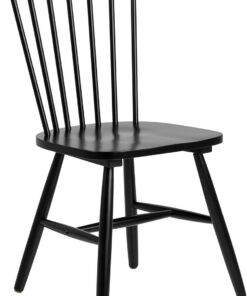 AC Design Furniture Susanne Juego de 2 Sillas de Comedor, An.: 49,5 x Prof.: 86 x Al.: 50,5 cm, Negro, Madera, 2 pz