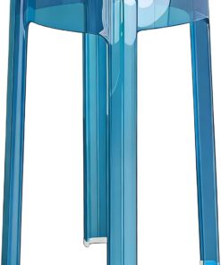 Taburete de bar acrílico, alto y moderno, transparente, sin respaldo, para cocina, comedor, taburetes pequeños sin brazos, para el hogar (azul/A)