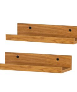 AKTIVE MAX Home Set de 2 estantes de Pared, 25 cm, Efecto Roble, Flotante, para Cuadros, Decoración, Salón, Comedor, Cocina, Baño (18486)