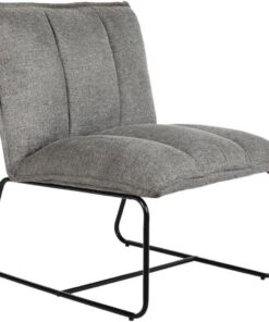 DKD Home Decor Sillón de la Marca, Color Negro y Gris, de poliéster y Metal (66 x 71 x 77 centímetros)