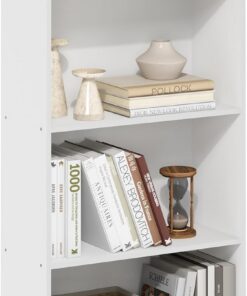 Furinno Basic Estantería Moderna De 3 Niveles con Baldas Abiertas, 24 X 55 X 100 Cm, para Salón, Dormitorio Y Oficina En Casa, Color Blanco.