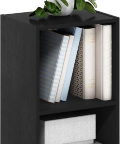 Furinno Pasir Estantería Abierta Librería de 2 Niveles, Madera Negra