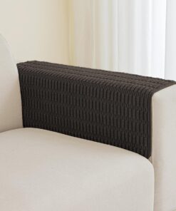 Muamar Funda para reposabrazos de sofá y sillón, antideslizante, protector para muebles, juego de 2 unidades, 66 x 66 cm, café