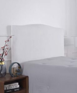 Fundas para cabecero de Cama Terciopelo Cubierta de cabecera elástica Funda Protectora de cabecera para Camas Individuales Dobles Grandes Blanco
