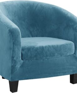 TOPCHANCES Funda de Sillón Chesterfield con Funda de Cojín,Lavable Funda De Sofá para Silla De Club Elástica Terciopelo, Modernas Fundas Protectoras de Butaca para Dormitorio