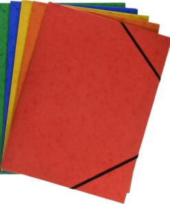Grafoplas - Pack de 5 Carpetas de Cartón, A4 con Solapas y Cierre de Gomás Elásticas Cinco Colores Cartongraf XS, Colores Surtidos