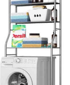 MAGIC SELECT Estantería sobre Lavadora de Acero Inoxidable 3 Baldas | Ahorra Espacio, Organizador Impermeable, Patas Ajustables en Altura