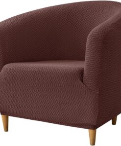 Funda de Sillón Elásticas Chesterfield 1 Pieza, Café Funda De Sofá para Silla De Club | Fundas Protector para Sillón para Dormitorio Contador Universal Extraíbles