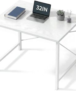 Sweetcrispy Escritorio pequeño para computadora de 32 Pulgadas, Escritorio de Oficina en casa, estación de Trabajo de Estudio pequeña para Dormitorio, Mesa de Estudio con Forma de X, Mesa de Juego