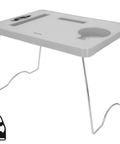 AKTIVE Mesa de Playa, Mide 35x25x25 cm, Soporta 8 kg, Ranura para móvil, Incluye abrebotellas, Estructura PP, Patas Plegables Acero, Mesas pequeñas (62523)