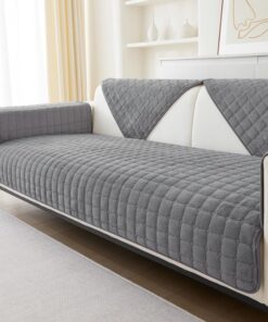Fundas de Sofá de Franela Suave Lavables - Nuevo Sofá Fundas de Cojín, Antideslizante Sofá 1 2 3 Plazas Sofá Fundas para Sofá Seccional, Sofá Slipcovers L Forma Muebles Protector (Gris, 90x160)