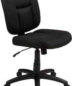 Amazon Basics Silla de Oficina con Respaldo Acolchado, Agradable en la Espalda, Altura Ajustable, fácil Montaje, 65 D x 61 W x 87.5-98 H cm, Color Negro