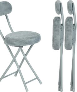 MEUBLE COSY Juego de 4 Sillas de Comedor, Poliéster, Gris, 30x45x75cm