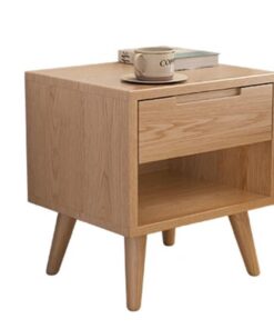Mesitas de noche de madera, mesita de noche de color madera y color nogal, mesa auxiliar for sofá con estante de almacenamiento, mesa decorativa for refrigerios for sala de estar, dormitorio (1