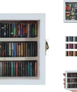 SIHPTO Estantería de ansiedad (60 mini libros), estantería Shake Away Your Anxiety, biblioteca de libros en miniatura, para decoración del hogar, sala de estar, oficina, mini estantería (estantería