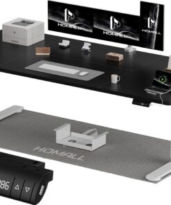 Homall Escritorio 200 x 80 cm,Escritorio Elevable con Carga USB,Mesa Elevable Escritorio Equipado con 3 Funciones de Memoria y Recordatorio,Mesas Elevables Modernas,Mesa Regulable Altura