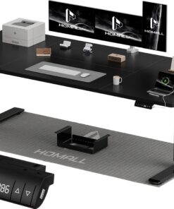 Homall Escritorio de Altura Regulable 200 x 80 cm con Puerto de Carga USB-A, Escritorio eléctrico con Bandeja de gestión de Cables, Escritorio de pie con 3 Funciones de Memoria, Escritorio para