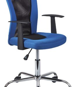 Inter Link - Silla giratoria infantil - Silla giratoria de oficina - Silla de oficina ergonómica - Silla de oficina - Altura regulable - Transpirable - Azul y negra - Donny