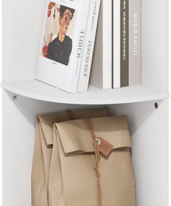 Furinno ECON Estantería Esquinera De 4 Niveles para Libros, Ideal para Organizar Y Almacenar En Sala De Estar Y Oficina En Casa, Color Blanco