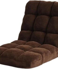 Puf pequeño para Dormitorio Asiento de Piso Sofá Perezoso Individual for Ventana salediza Silla con Respaldo Sillón reclinable(Bruin)