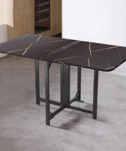 XJBTBA Mesa de Comedor pequeña, mesas de Cocina ampliables, mesas Plegables, Extensibles de Hoja abatible, Multifuncional con Patas Ajustables, Marco de Acero al Carbono