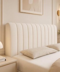 Funda para Cabecero de Cama – Cubierta Elástica Acolchada y Gruesa para Cabecero – Antipolvo y Lavable – Funda de Terciopelo Suave para Dormitorio – Protección Antigolpes – para Todos los Tamaños
